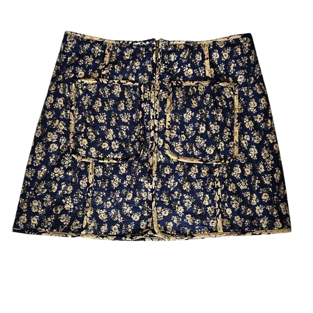 Sezane Womens Foxy Skirt in Cara Mix Print Mini Quilted Summer Spring